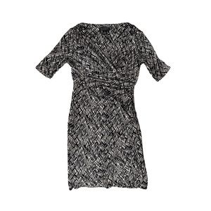RALPH LAUREN DRESS• Office to Cocktails Classic•Black & White Stretch•Size 4P